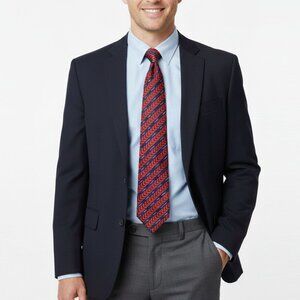 Vintage YAMAHA Logo Tie Blue Geometric Pattern Polyester Japan Motorcycles